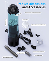 Filter Akuarium Submersible Pintar Seaoura SR-701 90/165GPH dengan Pengatur Aliran & Katup Kontrol Oksigen