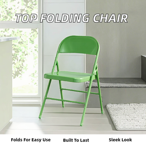 Chaise de salle à manger pliable minimaliste en PU avec structure métallique, best-seller pour la maison, le bar, le restaurant, utilisation en intérieur - Marque Ocean - Product Image 2