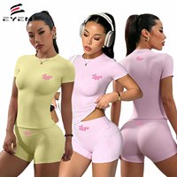 Ensemble de 2 pièces de vêtements de sport pour femmes, personnalisable avec logo, en nylon, pour le yoga, la gym, l'entraînement et le fitness