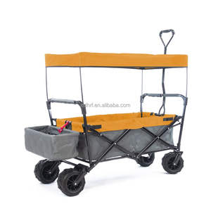 Carrello da Campeggio Pieghevole Multifunzionale per Tutti i Terreni con Tettuccio per Spiaggia e Attività all'Aperto - Product Image 3