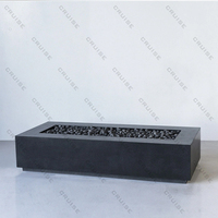 CRUISE 1250*758*290mm ensembles de chauffage de jardin extérieur de haute qualité en acier grand Rectangle Propane Table de foyer au gaz naturel