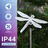 Solar-Garten-Dekorationsleuchte LED-Rasenlampe Libelle Schmetterling Kolibri Tierform Ländliches Design Bodenstecker für Außenbereich
