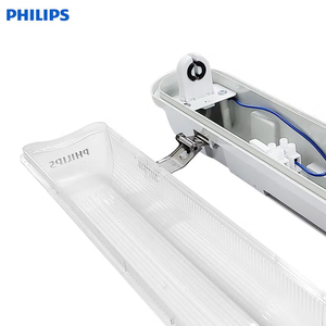 Support de fixation étanche <span class=keywords><strong>Philips</strong></span> WT069C G2 SE L1200 L1500 pour <span class=keywords><strong>tube</strong></span> <span class=keywords><strong>LED</strong></span> T8 IP65 IK08, profilé vide avec clips en acier inoxydable 911401881685 - Product Image 1