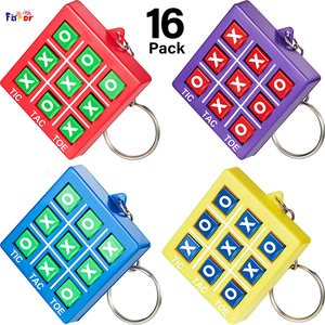 16 PC <span class=keywords><strong>Tic</strong></span> Tac Toe Keychain Nhựa Bền Móc Khóa Cho Mini Ba Lô Clip Món Quà Giáng Sinh Keyring Cho Túi Bữa Tiệc Sinh Nhật ủng Hộ - Product Image 1