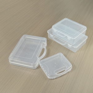 Transparent Plastic <b>Storage</b> <b>Box</b> With Handle Rectangle Covered For Cross Stitch Needle Thread Journaling Washi Tape Toys - Product Image 1