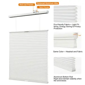 Upgraded Eco Fabric Light Filtering Window Honeycombs Blinds Cordless Top Down Bottom Up Cellular Shades