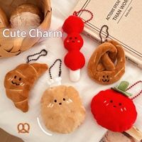 Porte-clés en peluche en forme de nourriture de dessin animé créatif pour filles, emballé individuellement, accessoires assortis, petite taille