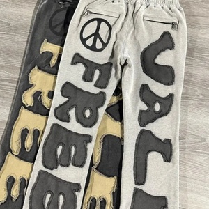 Ensemble survêtement personnalisé pour homme, streetwear, patchwork déchiré, sweat-shirt et pantalon de survêtement, ensemble de survêtement - Product Image 5