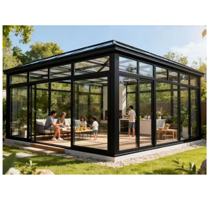 <span class=keywords><strong>Solarium</strong></span> coulissant électrique sur mesure avec toit en verre rétractable et structure en aluminium pour patio d'hôtel - Product Image 2