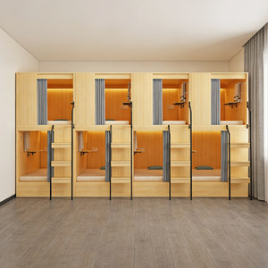 Cama Literas Doble Vertical, Cápsula de Dormir para Campamentos de Entrenamiento, Hostal Juvenil, Espacio de Descanso, Cápsula Espacial, Literas Superior e Inferior - Product Image 4