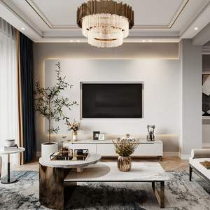 أثاث غرفة معيشة بتصميم عصري على الطراز الأوروبي، مبيعات مباشرة من المصنع، أثاث فاخر مخصص للمنزل بالكامل - Product Image 4