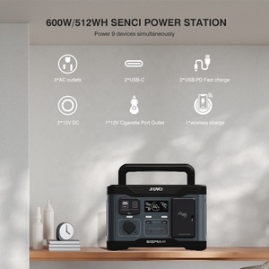 Station d'alimentation portable SENCI 600W 521Wh avec batteries au lithium pour loisirs, alimentation solaire 200W, UPS 12V, Mid 600 12V UPS Power S - Product Image 2