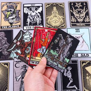 Patchs brodés Punk Tarot pour vêtements, autocollants, patchs squelette, patchs thermocollants DIY - Product Image 1