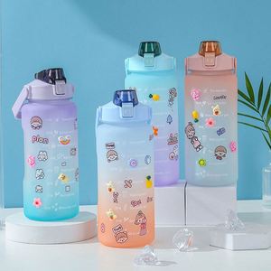Ecológico plástico deporte Fitness gimnasio ciclismo botella de agua potable 2000 Ml gran tamaño escuela al aire libre botellas - Product Image 6