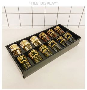 Ensemble de 12 tasses à café marocaines en <span class=keywords><strong>verre</strong></span> avec feuille d'or, 180 ml, OEM disponible - Product Image 3