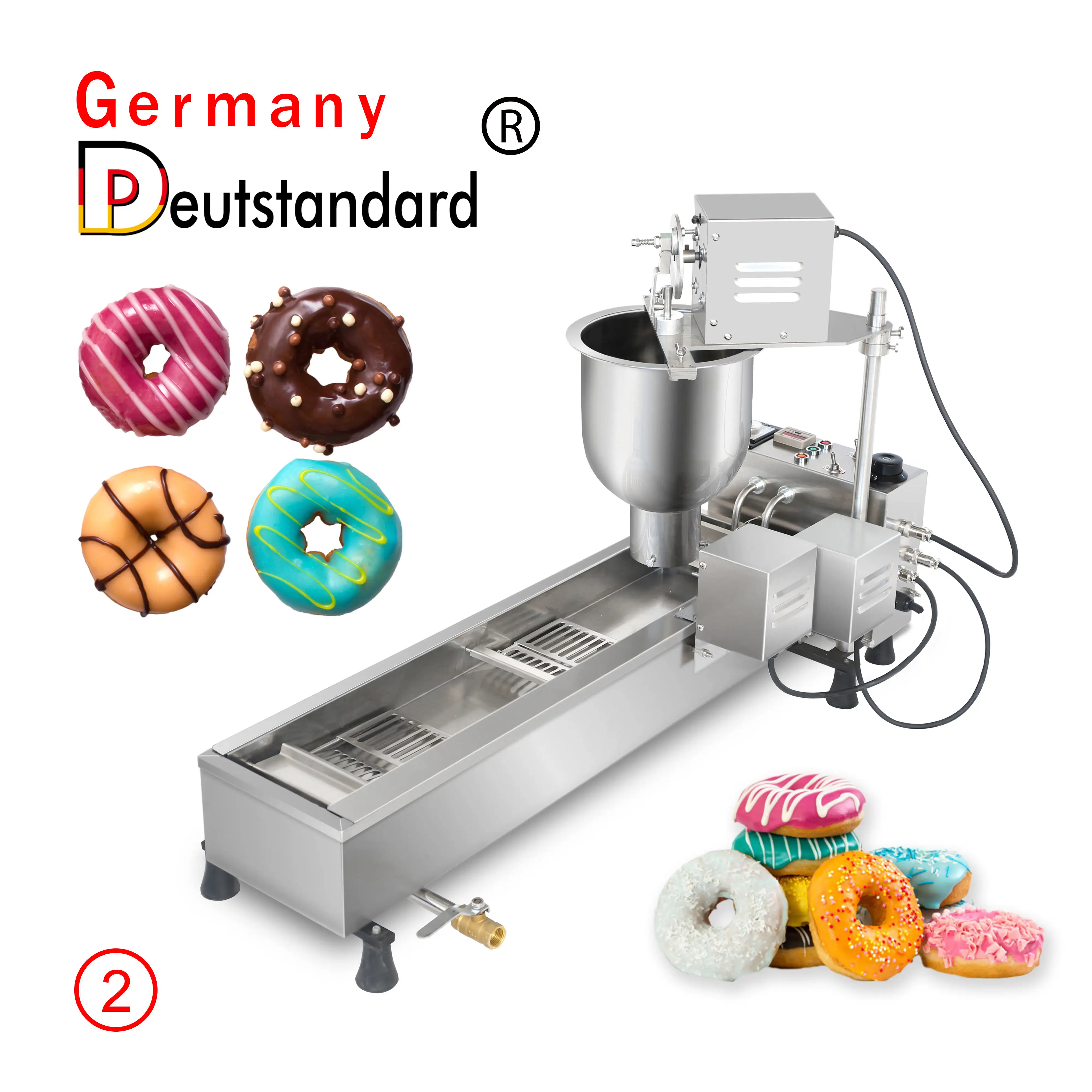 Alemanha Deutstandard NP-2 Mini Donut Maker Comercial Aço Inoxidável 304 Tamanhos Moldes Donut 3 Full-Automatic Donut Maker