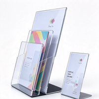 Support de menu de table en acrylique transparent, double face, avec logo personnalisé, pour restaurant et commerce de détail