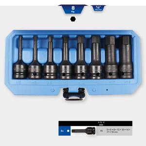 Brilliant Tools Jeu de douilles hexagonales à embouts à chocs 1/2 ", 8 pièces, 5 - 19 mm - Product Image 2