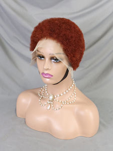 Versandfertige Afro Kinky Curly Kurze Bob-Perücken, Vorgezupfte Natürliche Haarperücke für Frauen, 13x4 Full Lace Front Echthaar-Perücken, Pixie-Schnitt - Product Image 5