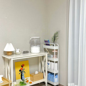 Chariot de rangement fin à roulettes, organisateur pour espaces étroits, étagère réglable et extensible pour cuisine, salle de bain, buanderie - Product Image 6