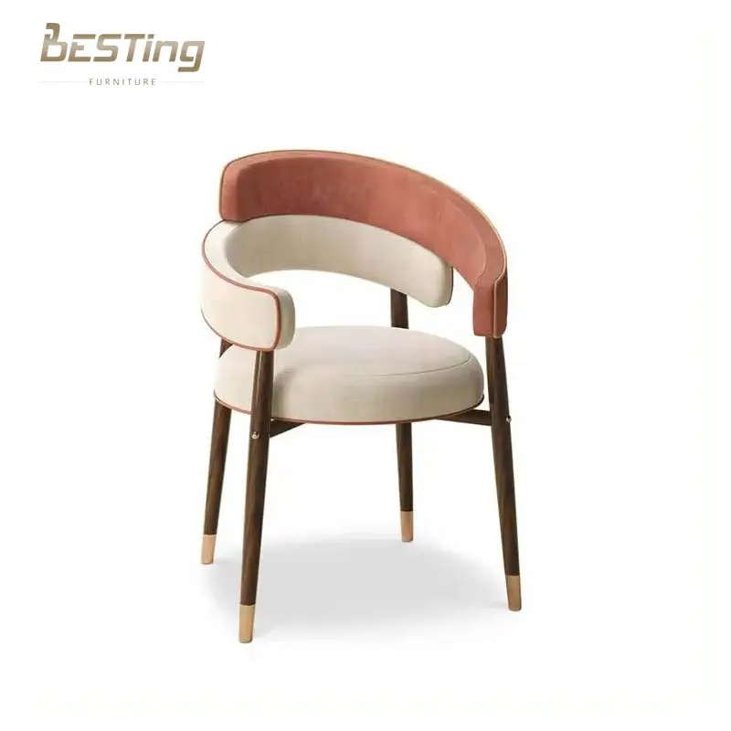 Muebles de comedor modernos, patas de madera maciza, asientos de tela, sillas para restaurante, cafetería, silla de comedor