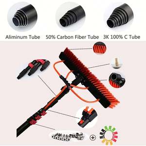 Poste de Limpieza Profesional con Alimentación de Agua de 12 a 32 Pies, Poste de Extensión Telescópico Ajustable, <span class=keywords><strong>Kit</strong></span> de Cepillo de Limpieza con Alimentación de Agua - Product Image 5