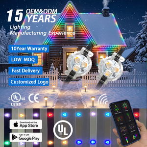 Luces LED RGBW de Aluminio de 12V 24V para Exteriores, Iluminación Permanente IP68 a Prueba de Agua, Luces de Decoración Navideña para Techos de Edificios - Product Image 1