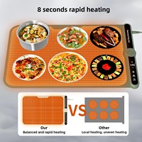 Tapis chauffant pour aliments, plateau chauffant électrique, pliable, portable, en silicone de qualité supérieure, matériau nano, idéal pour les fêtes, les buffets et l'usage quotidien