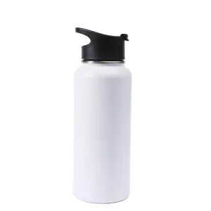 Custom Logo Double Wall Water Bottle Stainless Steel Flask Sports Bottle with Handle Lid