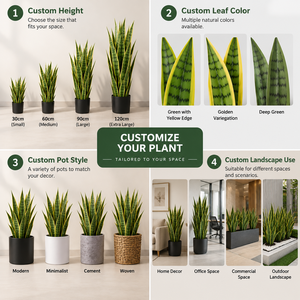 Planta Artificial de Serpiente Falsa Alta, Hojas Realistas de Aloe Vera, para Oficina, Vestíbulo, Tienda Minorista, Decoración de Interiores - Product Image 4