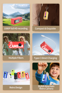 Mini caméra porte-clés, caméra miniature, écran IPS HD, charge Type-C, carte TF, enregistrement vidéo, filtre, cordon, cadeau pour enfants, vente en gros - Product Image 6