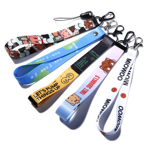 Wholesale Custom Sublimation Printing Cute Cartoon Wrist <strong>Wristlet</strong> Anime Short Lanyard <strong>Keychain</strong> - Product Image 2
