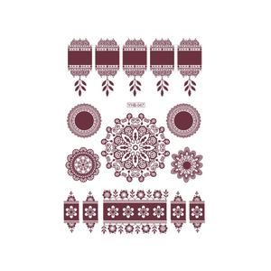 Plantilla de Tatuaje Temporal de Henna para el Cuerpo, Resistente al Agua, Reutilizable, Plantilla Adhesiva para Pintar Mehndi en Manos, Brazos y Cuerpo - Product Image 4