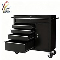 Chariot à outils en fer OEM avec 7 tiroirs, finition revêtement en poudre époxy, longueur 1035 mm, origine Zhejiang, pour garage et atelier