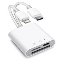 Adaptador de Tipo C a TF/SD, Lector de Tarjetas Multifunción OTG con Carga USB-C y USB de Alta Velocidad
