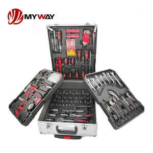 Boîte à outils multifonctionnelle 186pcs Set complet d'outils ménagers Trolley Case Mechanics Toolbox Set Portable Hand Tool Kit