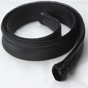 neoprene cable control sleeve PET expandable braided cable management with zipper cable sleeve