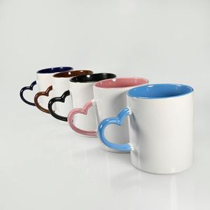 Heart-Shaped Handle Two-Tone Ceramic Mug | Custom Logo Promotional Gift - Product Image 3