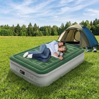 Matelas pneumatique gonflable portable avec pompe rechargeable intégrée, matelas pneumatique de luxe double en PVC floqué