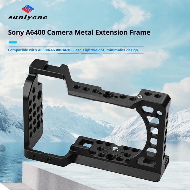 For A6400 Rabbit Cage Aluminum Alloy Mirrorless Vertical Shooting Photography Camera Accessories for A6000/A6300/A6400/A6500
