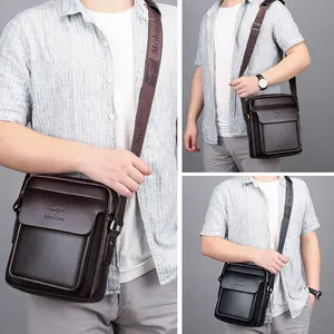 Новая мужская сумка через плечо, сумка-мессенджер из искусственной кожи, деловая дорожная сумка