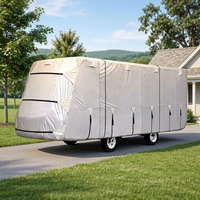 Housse de protection pour camping-car anti-UV, pare-soleil, coupe-vent, imperméable, anti-poussière, toutes saisons, en tissu Oxford enduit argenté