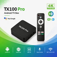 Venta al por Mayor de Fábrica: Smart Box Android 14 TX100 Pro 4K WiFi6 con Control por Voz