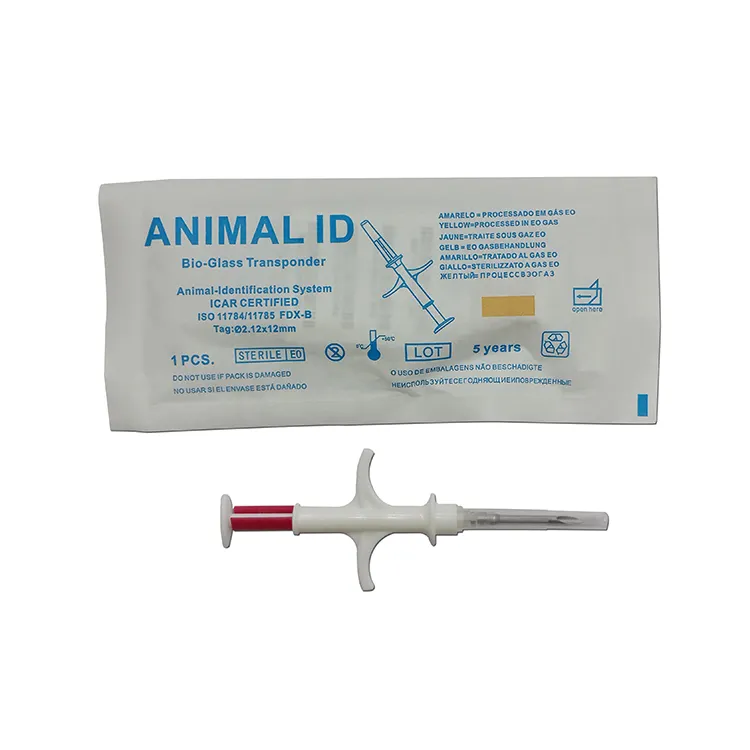 Animal Pet Rfid Microchip Implante 2,12x12mm ISO11784/785 Transpondedor para mascotas Microchip para perro