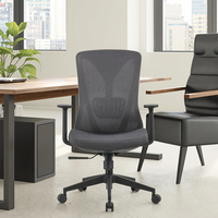 Chaise de bureau exécutive ergonomique en tissu, design moderne et élégant, dossier haut, soutien lombaire réglable, garantie 3 ans