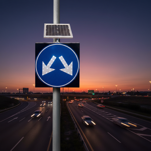 Señal de Tráfico LED Solar Bidireccional TT-36C 600 x 600 x 80 mm, Reflectante, de Precaución, para Uso en Carreteras - Product Image 3