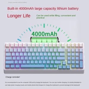 MATHEW YG98 Teclado para juegos de teclas completas Teclado personalizado intercambiable en caliente 99 teclas RGB 2,4 Ghz/Tipo-C/Bluetooth para deportes electrónicos y oficina - Product Image 6