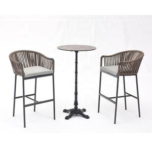 Nordic Stackable Aluminum Rope Woven <b>Stool</b> Lightweight Water Resistant Modern Design <b>for</b> Commercial Use Cafes Bars <b>Gardens</b> - Product Image 2