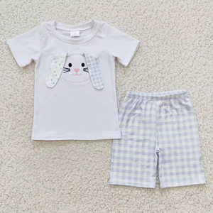 Vêtements de Pâques pour enfants, broderie de lapin, vêtements mignons pour bébés filles et garçons, ensemble de vêtements pour enfants, vente en gros - Product Image 5
