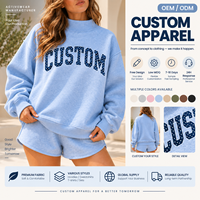 Sweat-shirt à col montant imprimé personnalisé avec logo, en molleton surdimensionné pour femme, à manches longues, idéal pour l'hiver et l'automne, vente en gros